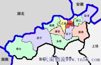 东莞到九江货运地图
