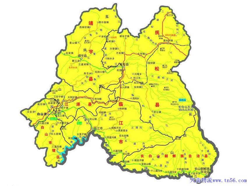 天南货运白山市地图