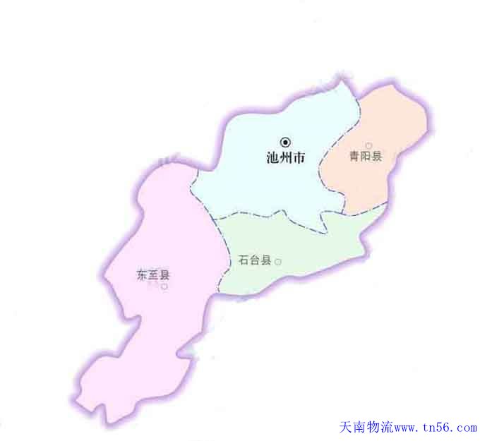 东莞到池州市货运地图