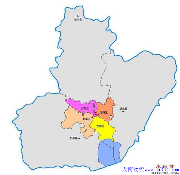 东莞到合肥市货运地图