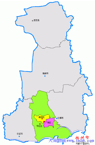 东莞到扬州市货运地图