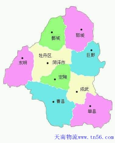 东莞到菏泽市货运地图